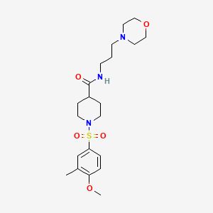 molecular formula C21H33N3O5S B7706818 1-(4-METHOXY-3-METHYLBENZENESULFONYL)-N-[3-(MORPHOLIN-4-YL)PROPYL]PIPERIDINE-4-CARBOXAMIDE 