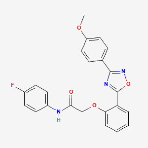 molecular formula C23H18FN3O4 B7706855 N-(4-fluorophenyl)-2-{2-[3-(4-methoxyphenyl)-1,2,4-oxadiazol-5-yl]phenoxy}acetamide 