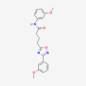 molecular formula C20H21N3O4 B7706916 N-(3-methoxyphenyl)-4-[3-(3-methoxyphenyl)-1,2,4-oxadiazol-5-yl]butanamide 