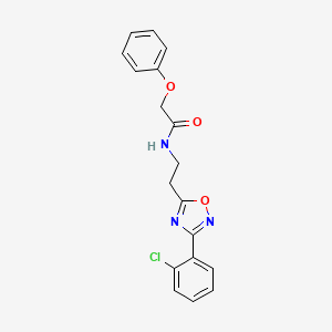 molecular formula C18H16ClN3O3 B7706951 N-[2-[3-(2-chlorophenyl)-1,2,4-oxadiazol-5-yl]ethyl]-2-phenoxyacetamide 