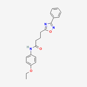 molecular formula C20H21N3O3 B7707033 N-(4-ethoxyphenyl)-4-(3-phenyl-1,2,4-oxadiazol-5-yl)butanamide 