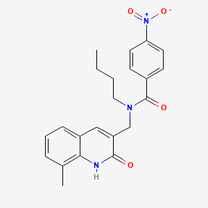 molecular formula C22H23N3O4 B7707047 N-butyl-N-((2-hydroxy-8-methylquinolin-3-yl)methyl)-4-nitrobenzamide 
