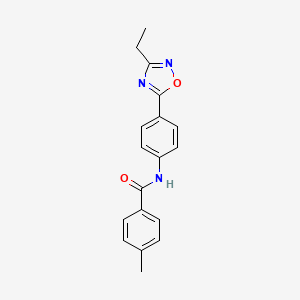 molecular formula C18H17N3O2 B7707179 N-[4-(3-ethyl-1,2,4-oxadiazol-5-yl)phenyl]-4-methylbenzamide 