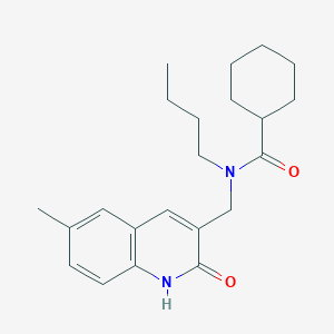 molecular formula C22H30N2O2 B7707227 N-butyl-N-((2-hydroxy-6-methylquinolin-3-yl)methyl)cyclohexanecarboxamide 