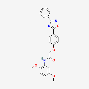 molecular formula C24H21N3O5 B7707236 N-(2,5-dimethoxyphenyl)-2-[4-(3-phenyl-1,2,4-oxadiazol-5-yl)phenoxy]acetamide 