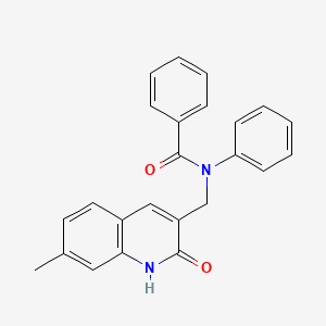 molecular formula C24H20N2O2 B7707257 N-((2-hydroxy-7-methylquinolin-3-yl)methyl)-N-phenylbenzamide 