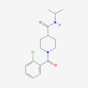 molecular formula C16H21ClN2O2 B7707265 1-(2-chlorobenzoyl)-N-propan-2-ylpiperidine-4-carboxamide 