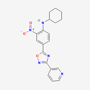 molecular formula C19H19N5O3 B7707284 N-cyclohexyl-2-nitro-4-(3-(pyridin-3-yl)-1,2,4-oxadiazol-5-yl)aniline 