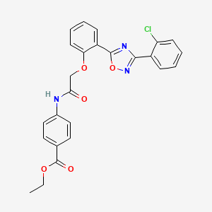 molecular formula C25H20ClN3O5 B7707308 Ethyl 4-(2-{2-[3-(2-chlorophenyl)-1,2,4-oxadiazol-5-YL]phenoxy}acetamido)benzoate 
