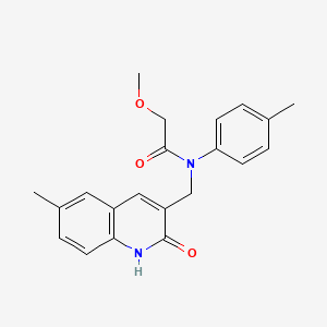 molecular formula C21H22N2O3 B7707365 N-((2-hydroxy-6-methylquinolin-3-yl)methyl)-2-methoxy-N-(p-tolyl)acetamide 