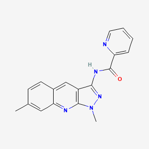molecular formula C18H15N5O B7707370 N-(1,7-dimethyl-1H-pyrazolo[3,4-b]quinolin-3-yl)picolinamide 