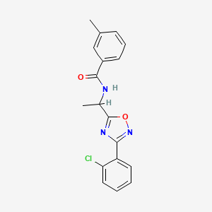 molecular formula C18H16ClN3O2 B7707415 N-(1-(3-(2-chlorophenyl)-1,2,4-oxadiazol-5-yl)ethyl)-3-methylbenzamide 