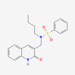 molecular formula C20H22N2O3S B7707449 N-butyl-N-[(2-hydroxyquinolin-3-yl)methyl]benzenesulfonamide 