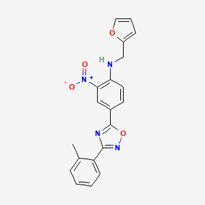 molecular formula C20H16N4O4 B7707456 N-[(Furan-2-YL)methyl]-4-[3-(2-methylphenyl)-1,2,4-oxadiazol-5-YL]-2-nitroaniline 