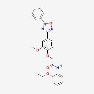molecular formula C25H23N3O5 B7707485 N-(2-ethoxyphenyl)-2-[2-methoxy-4-(5-phenyl-1,2,4-oxadiazol-3-yl)phenoxy]acetamide 