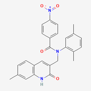 molecular formula C26H23N3O4 B7707536 N-(2,5-dimethylphenyl)-N-((2-hydroxy-7-methylquinolin-3-yl)methyl)-4-nitrobenzamide 