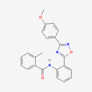 molecular formula C23H19N3O3 B7707549 N-{2-[3-(4-methoxyphenyl)-1,2,4-oxadiazol-5-yl]phenyl}-2-methylbenzamide 