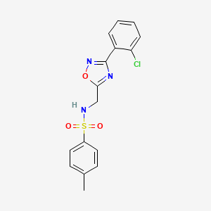 molecular formula C16H14ClN3O3S B7707565 N-((3-(2-chlorophenyl)-1,2,4-oxadiazol-5-yl)methyl)-4-methylbenzenesulfonamide 