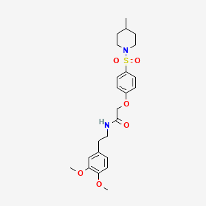 molecular formula C24H32N2O6S B7707568 N-[2-(3,4-dimethoxyphenyl)ethyl]-2-{4-[(4-methylpiperidin-1-yl)sulfonyl]phenoxy}acetamide 