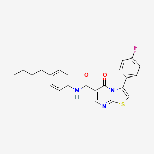 molecular formula C23H20FN3O2S B7707591 N-(4-chloro-2-methylphenyl)-3-(3-methoxyphenyl)-5-oxo-5H-[1,3]thiazolo[3,2-a]pyrimidine-6-carboxamide 