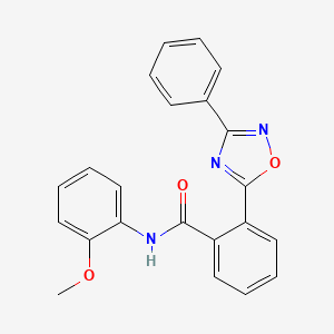 molecular formula C22H17N3O3 B7707641 N-(2-methoxyphenyl)-2-(3-phenyl-1,2,4-oxadiazol-5-yl)benzamide 