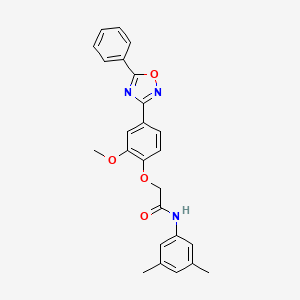 molecular formula C25H23N3O4 B7707642 N-(3,5-dimethylphenyl)-2-[2-methoxy-4-(5-phenyl-1,2,4-oxadiazol-3-yl)phenoxy]acetamide 