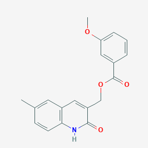 molecular formula C19H17NO4 B7707652 (2-hydroxy-6-methylquinolin-3-yl)methyl 3-methoxybenzoate 