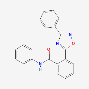 molecular formula C21H15N3O2 B7707660 N-phenyl-2-(3-phenyl-1,2,4-oxadiazol-5-yl)benzamide 