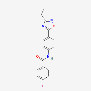 molecular formula C17H14FN3O2 B7707676 N-[4-(3-ethyl-1,2,4-oxadiazol-5-yl)phenyl]-4-fluorobenzamide 