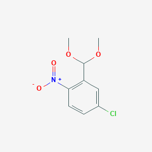 molecular formula C9H10ClNO4 B077077 4-Chloro-2-(dimethoxymethyl)-1-nitrobenzene CAS No. 13796-06-0