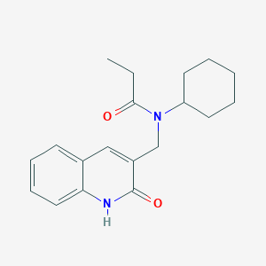 molecular formula C19H24N2O2 B7707702 N-cyclohexyl-N-((2-hydroxyquinolin-3-yl)methyl)propionamide 