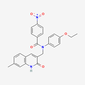 molecular formula C26H23N3O5 B7707738 N-(4-ethoxyphenyl)-N-((2-hydroxy-7-methylquinolin-3-yl)methyl)-4-nitrobenzamide 