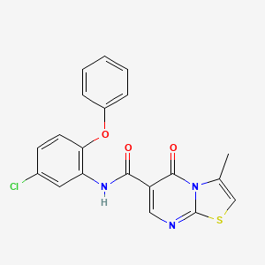 molecular formula C20H14ClN3O3S B7707763 3-methyl-5-oxo-N-(1-phenylethyl)-5H-[1,3]thiazolo[3,2-a]pyrimidine-6-carboxamide 