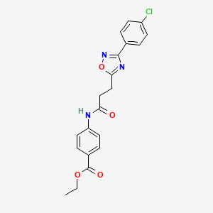 molecular formula C20H18ClN3O4 B7707819 ETHYL 4-{3-[3-(4-CHLOROPHENYL)-1,2,4-OXADIAZOL-5-YL]PROPANAMIDO}BENZOATE 