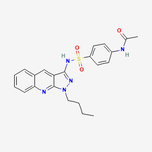 molecular formula C22H23N5O3S B7707834 N-(4-(N-(1-butyl-1H-pyrazolo[3,4-b]quinolin-3-yl)sulfamoyl)phenyl)acetamide 