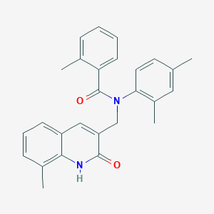 molecular formula C27H26N2O2 B7707858 N-(2,4-dimethylphenyl)-N-((2-hydroxy-8-methylquinolin-3-yl)methyl)-2-methylbenzamide 