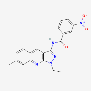 molecular formula C20H17N5O3 B7707879 N-(1-ethyl-7-methylpyrazolo[3,4-b]quinolin-3-yl)-3-nitrobenzamide 