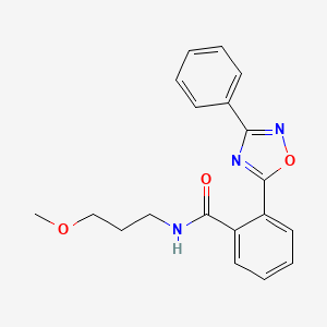 molecular formula C19H19N3O3 B7707913 N-(3-methoxypropyl)-2-(3-phenyl-1,2,4-oxadiazol-5-yl)benzamide 