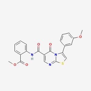 molecular formula C22H17N3O5S B7707967 N-(2,4-difluorophenyl)-3-(3-methoxyphenyl)-5-oxo-5H-[1,3]thiazolo[3,2-a]pyrimidine-6-carboxamide 