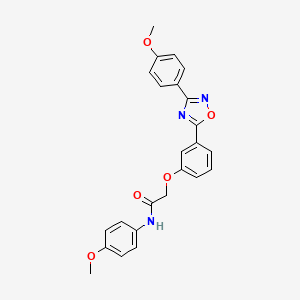 molecular formula C24H21N3O5 B7708072 N-(4-methoxyphenyl)-2-{3-[3-(4-methoxyphenyl)-1,2,4-oxadiazol-5-yl]phenoxy}acetamide 