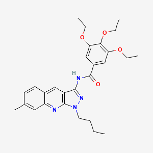 molecular formula C28H34N4O4 B7708091 N-(1-butyl-7-methyl-1H-pyrazolo[3,4-b]quinolin-3-yl)-3,4,5-triethoxybenzamide 