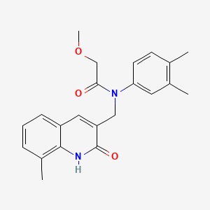 molecular formula C22H24N2O3 B7708098 N-(3,4-dimethylphenyl)-N-((2-hydroxy-8-methylquinolin-3-yl)methyl)-2-methoxyacetamide 