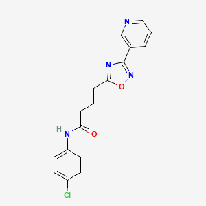 molecular formula C17H15ClN4O2 B7708183 N-(4-chlorophenyl)-4-(3-(pyridin-3-yl)-1,2,4-oxadiazol-5-yl)butanamide 
