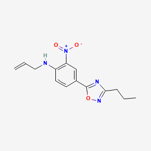 molecular formula C14H16N4O3 B7708210 N-allyl-2-nitro-4-(3-propyl-1,2,4-oxadiazol-5-yl)aniline 