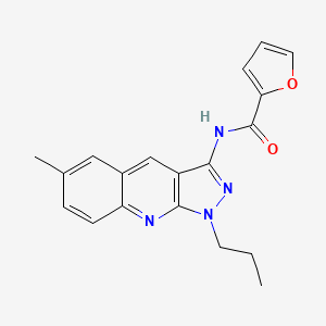 molecular formula C19H18N4O2 B7708224 N-(6-methyl-1-propylpyrazolo[3,4-b]quinolin-3-yl)furan-2-carboxamide CAS No. 843635-42-7
