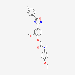 molecular formula C26H25N3O5 B7708257 N-(4-ethoxyphenyl)-2-{2-methoxy-4-[5-(4-methylphenyl)-1,2,4-oxadiazol-3-yl]phenoxy}acetamide 