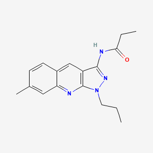 molecular formula C17H20N4O B7708432 N-(7-methyl-1-propylpyrazolo[3,4-b]quinolin-3-yl)propanamide 