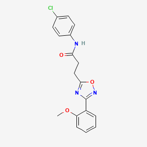 molecular formula C18H16ClN3O3 B7708437 N-(4-chlorophenyl)-3-[3-(2-methoxyphenyl)-1,2,4-oxadiazol-5-yl]propanamide 