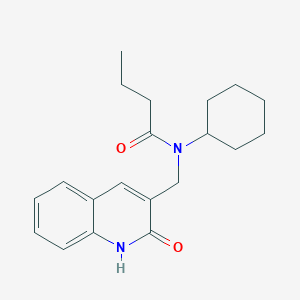 molecular formula C20H26N2O2 B7708442 N-cyclohexyl-N-((2-hydroxyquinolin-3-yl)methyl)butyramide 