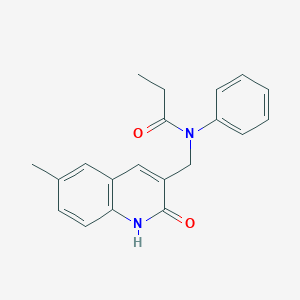molecular formula C20H20N2O2 B7708448 N-((2-hydroxy-6-methylquinolin-3-yl)methyl)-N-phenylpropionamide 
